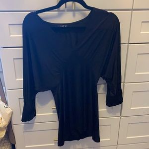 La Rok Black 3/4 Sleeve shirt with gold buttons size small